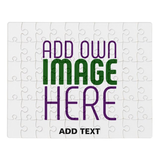 MODERN EDITABLE SIMPLE WHITE IMAGE TEXT TEMPLATE JIGSAW PUZZLE (Puzzle Horizontal)