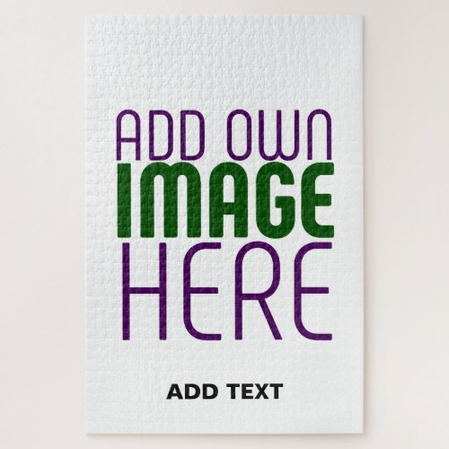 MODERN EDITABLE SIMPLE WHITE IMAGE TEXT TEMPLATE JIGSAW PUZZLE