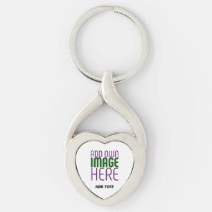 MODERN EDITABLE SIMPLE WHITE IMAGE TEXT TEMPLATE KEYCHAIN