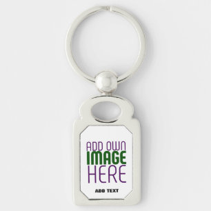 MODERN EDITABLE SIMPLE WHITE IMAGE TEXT TEMPLATE KEYCHAIN