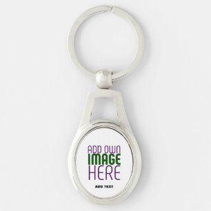 MODERN EDITABLE SIMPLE WHITE IMAGE TEXT TEMPLATE KEYCHAIN