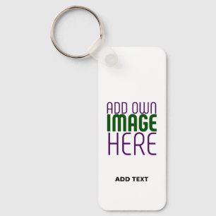 MODERN EDITABLE SIMPLE WHITE IMAGE TEXT TEMPLATE KEYCHAIN