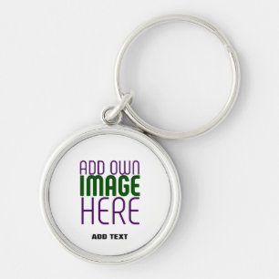 MODERN EDITABLE SIMPLE WHITE IMAGE TEXT TEMPLATE KEYCHAIN
