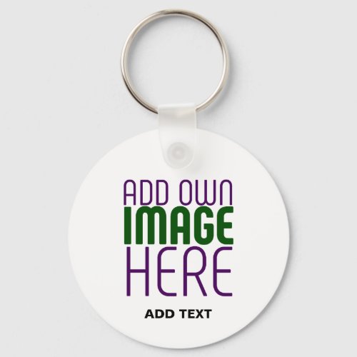 MODERN EDITABLE SIMPLE WHITE IMAGE TEXT TEMPLATE KEYCHAIN