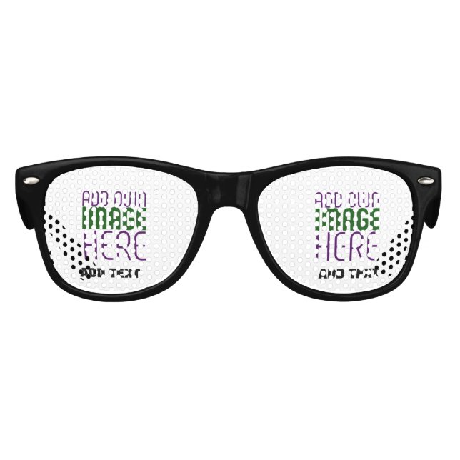 MODERN EDITABLE SIMPLE WHITE IMAGE TEXT TEMPLATE KIDS SUNGLASSES (Front)