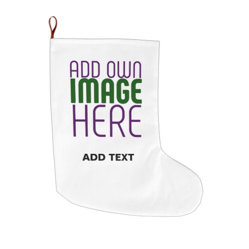  MODERN EDITABLE SIMPLE WHITE IMAGE TEXT TEMPLATE LARGE CHRISTMAS STOCKING