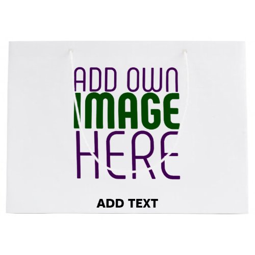 MODERN EDITABLE SIMPLE WHITE IMAGE TEXT TEMPLATE LARGE GIFT BAG