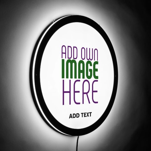 MODERN EDITABLE SIMPLE WHITE IMAGE TEXT TEMPLATE LED SIGN (Angle)