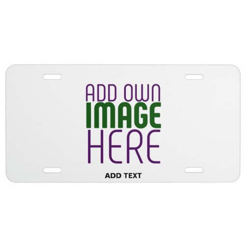 MODERN EDITABLE SIMPLE WHITE IMAGE TEXT TEMPLATE LICENSE PLATE