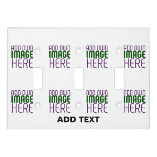 MODERN EDITABLE SIMPLE WHITE IMAGE TEXT TEMPLATE LIGHT SWITCH COVER