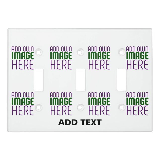 MODERN EDITABLE SIMPLE WHITE IMAGE TEXT TEMPLATE LIGHT SWITCH COVER (Front)