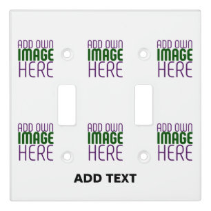 MODERN EDITABLE SIMPLE WHITE IMAGE TEXT TEMPLATE LIGHT SWITCH COVER
