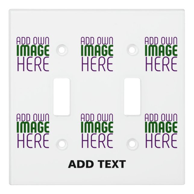 MODERN EDITABLE SIMPLE WHITE IMAGE TEXT TEMPLATE LIGHT SWITCH COVER (Front)