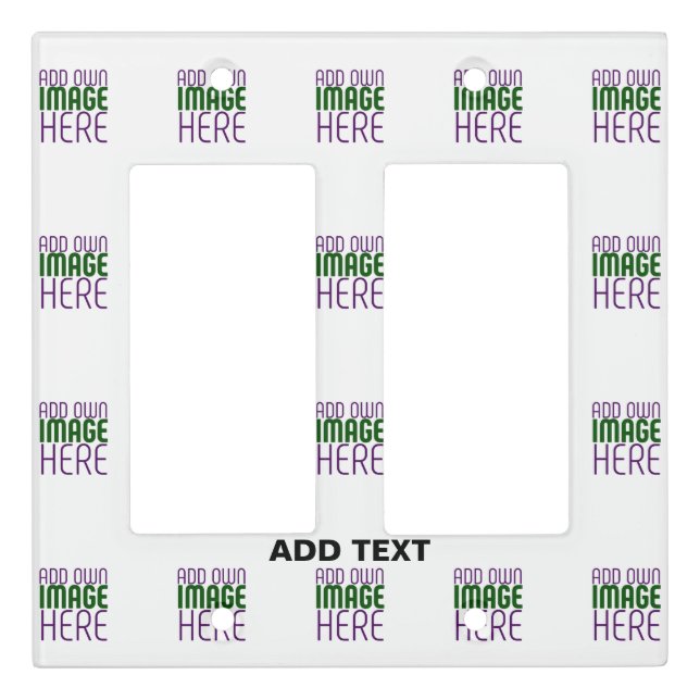 MODERN EDITABLE SIMPLE WHITE IMAGE TEXT TEMPLATE LIGHT SWITCH COVER (Front)