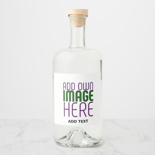 MODERN EDITABLE SIMPLE WHITE IMAGE TEXT TEMPLATE LIQUOR BOTTLE LABEL