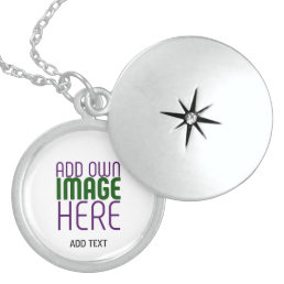 MODERN EDITABLE SIMPLE WHITE IMAGE TEXT TEMPLATE LOCKET NECKLACE