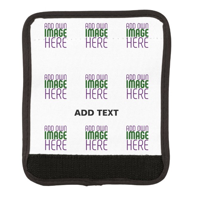 MODERN EDITABLE SIMPLE WHITE IMAGE TEXT TEMPLATE LUGGAGE HANDLE WRAP (Front)