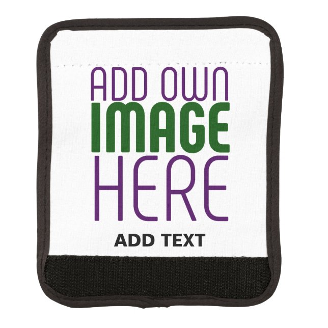 MODERN EDITABLE SIMPLE WHITE IMAGE TEXT TEMPLATE LUGGAGE HANDLE WRAP (Front)