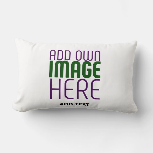 MODERN EDITABLE SIMPLE WHITE IMAGE TEXT TEMPLATE LUMBAR PILLOW