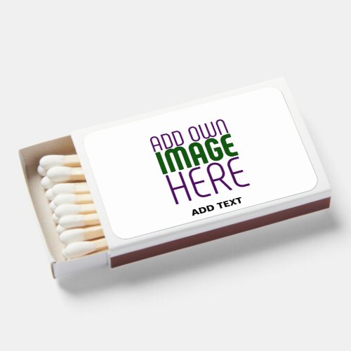 MODERN EDITABLE SIMPLE WHITE IMAGE TEXT TEMPLATE MATCHBOXES