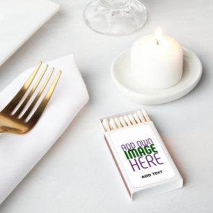 MODERN EDITABLE SIMPLE WHITE IMAGE TEXT TEMPLATE MATCHBOXES