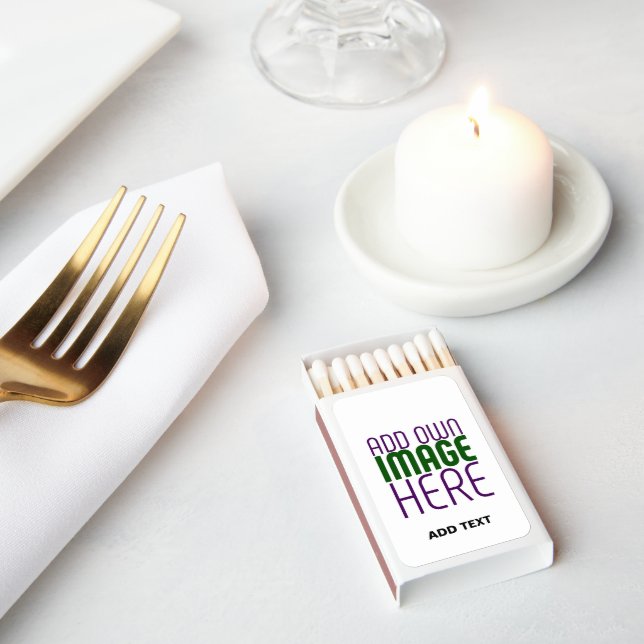 MODERN EDITABLE SIMPLE WHITE IMAGE TEXT TEMPLATE MATCHBOXES (Insitu)