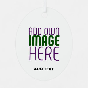 MODERN EDITABLE SIMPLE WHITE IMAGE TEXT TEMPLATE METAL ORNAMENT
