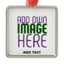 MODERN EDITABLE SIMPLE WHITE IMAGE TEXT TEMPLATE METAL ORNAMENT