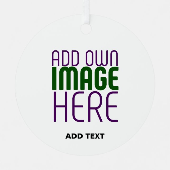  MODERN EDITABLE SIMPLE WHITE IMAGE TEXT TEMPLATE METAL ORNAMENT (Front)