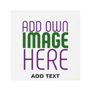 MODERN EDITABLE SIMPLE WHITE IMAGE TEXT TEMPLATE METAL PRINT