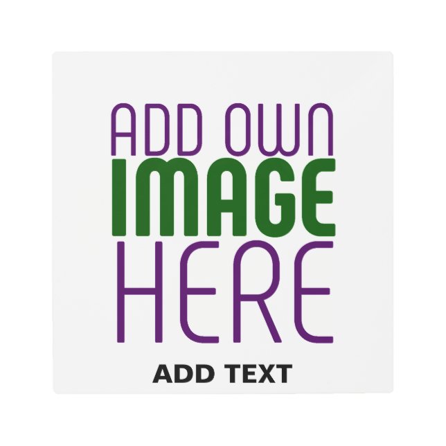 MODERN EDITABLE SIMPLE WHITE IMAGE TEXT TEMPLATE METAL PRINT (Front)