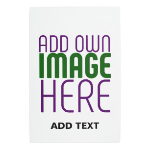 MODERN EDITABLE SIMPLE WHITE IMAGE TEXT TEMPLATE METAL PRINT