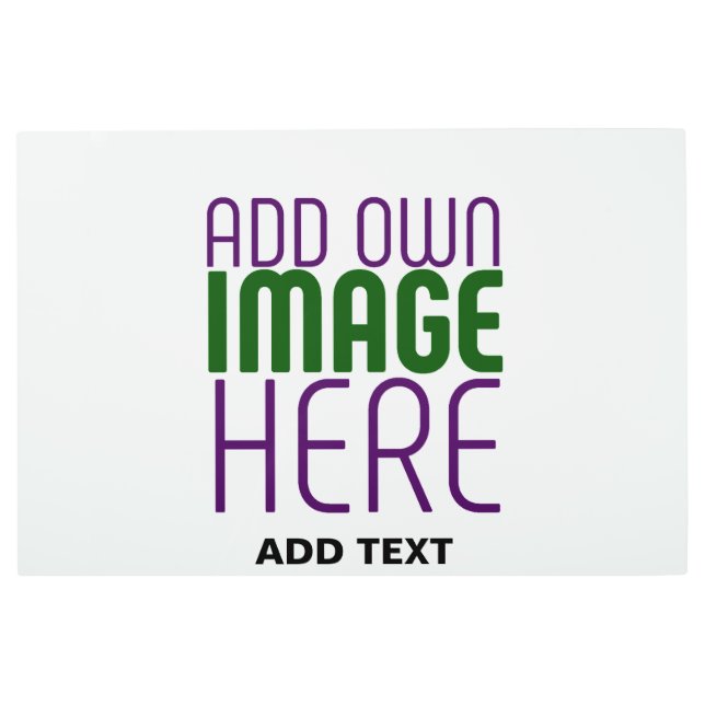 MODERN EDITABLE SIMPLE WHITE IMAGE TEXT TEMPLATE METAL PRINT (Front)