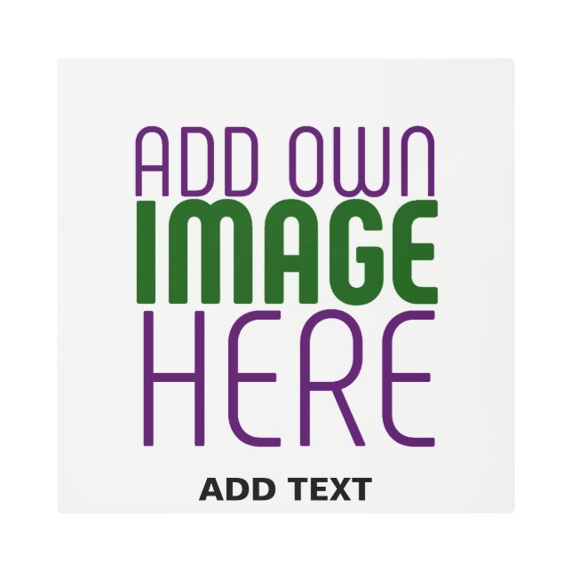 MODERN EDITABLE SIMPLE WHITE IMAGE TEXT TEMPLATE METAL PRINT (Front)