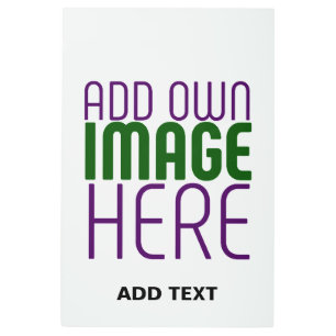 MODERN EDITABLE SIMPLE WHITE IMAGE TEXT TEMPLATE METAL PRINT