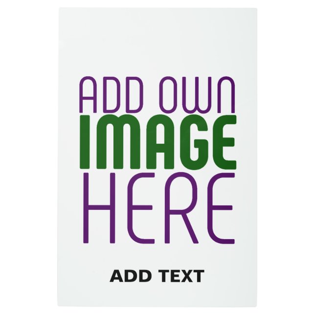 MODERN EDITABLE SIMPLE WHITE IMAGE TEXT TEMPLATE METAL PRINT (Front)