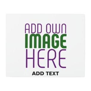 MODERN EDITABLE SIMPLE WHITE IMAGE TEXT TEMPLATE METAL PRINT