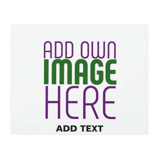MODERN EDITABLE SIMPLE WHITE IMAGE TEXT TEMPLATE METAL PRINT (Front)