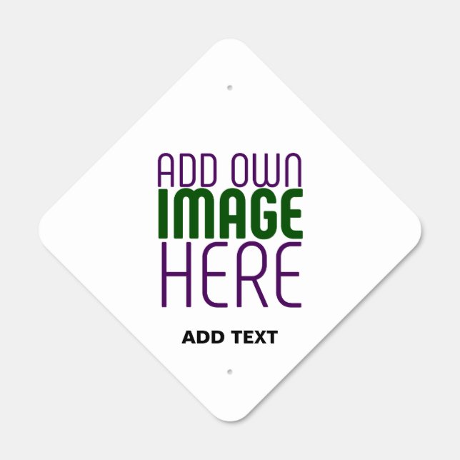 MODERN EDITABLE SIMPLE WHITE IMAGE TEXT TEMPLATE METAL SIGN (Front)