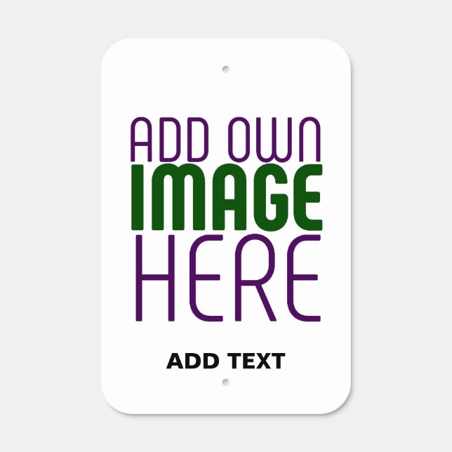 MODERN EDITABLE SIMPLE WHITE IMAGE TEXT TEMPLATE METAL SIGN (Front)