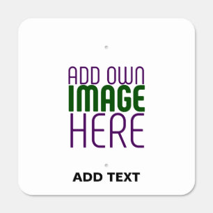 MODERN EDITABLE SIMPLE WHITE IMAGE TEXT TEMPLATE METAL SIGN