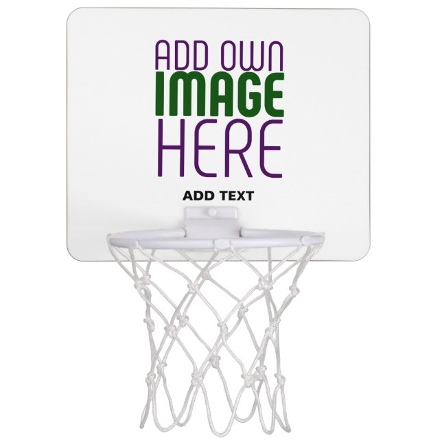 MODERN EDITABLE SIMPLE WHITE IMAGE TEXT TEMPLATE MINI BASKETBALL HOOP (Front)