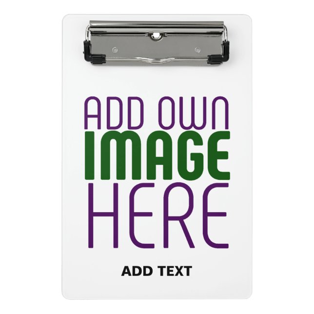 MODERN EDITABLE SIMPLE WHITE IMAGE TEXT TEMPLATE MINI CLIPBOARD (Front)