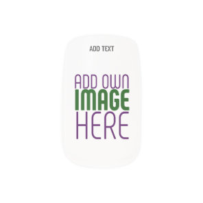 MODERN EDITABLE SIMPLE WHITE IMAGE TEXT TEMPLATE MINX NAIL ART