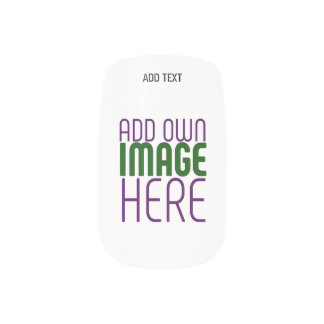MODERN EDITABLE SIMPLE WHITE IMAGE TEXT TEMPLATE MINX NAIL ART
