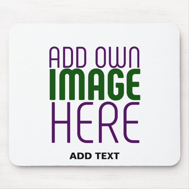 MODERN EDITABLE SIMPLE WHITE IMAGE TEXT TEMPLATE MOUSE PAD (Front)