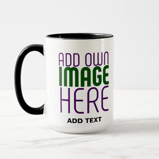 MODERN EDITABLE SIMPLE WHITE IMAGE TEXT TEMPLATE MUG (Left)