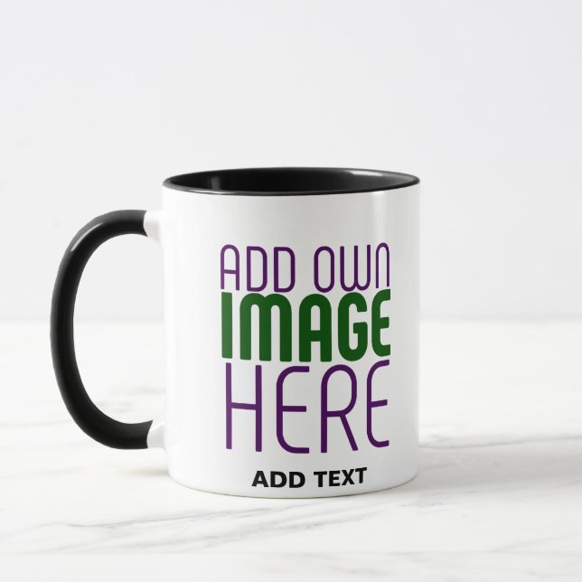 MODERN EDITABLE SIMPLE WHITE IMAGE TEXT TEMPLATE MUG (Left)