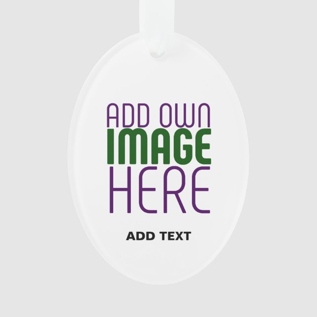  MODERN EDITABLE SIMPLE WHITE IMAGE TEXT TEMPLATE ORNAMENT (Front)