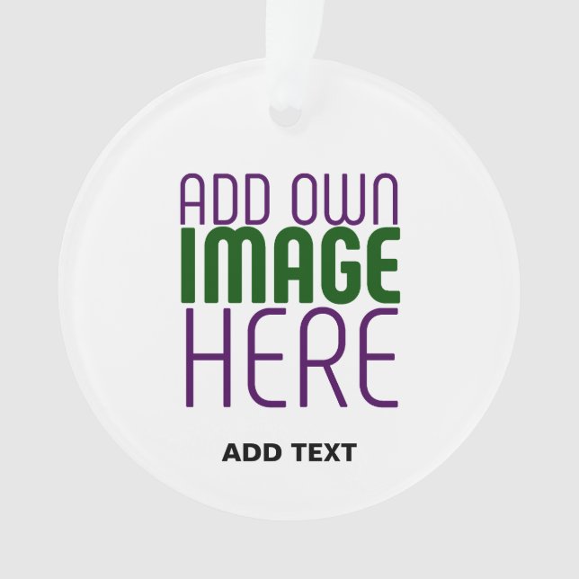  MODERN EDITABLE SIMPLE WHITE IMAGE TEXT TEMPLATE ORNAMENT (Front)